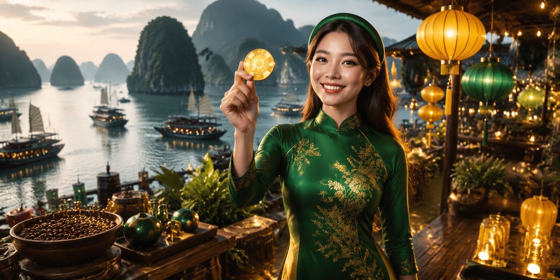 Người dùng Việt Nam thưởng thức cà phê và trải nghiệm cá cược trực tuyến bên Vịnh Hạ Long